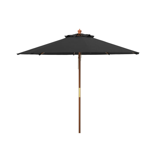 Parasol de marché à poulie en bois SAFAVIEH Outdoor Glauca de 11 pieds