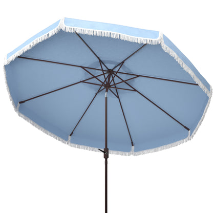 Parasol d'extérieur à manivelle SAFAVIEH Ronette Fringe de 9 pieds