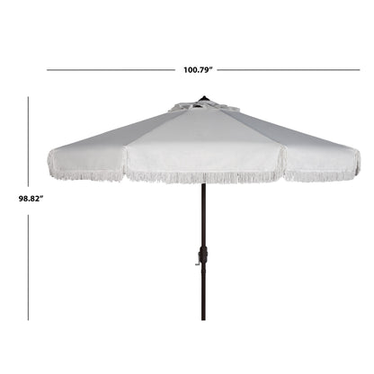 Parasol d'extérieur à manivelle SAFAVIEH Ronette Fringe de 9 pieds