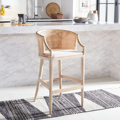 Tabouret de bar en rotin SAFAVIEH Virona de 76 cm (22,3 po l x 20,5 po l x 39 po H)