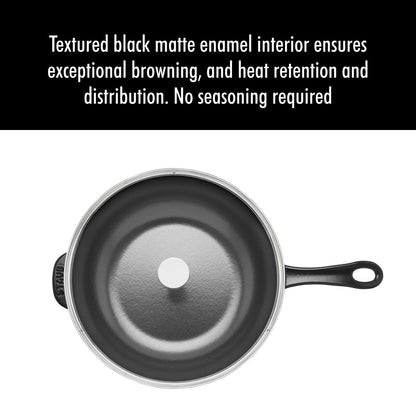 Poêle quotidienne en fonte STAUB de 2,9 pintes avec couvercle en verre