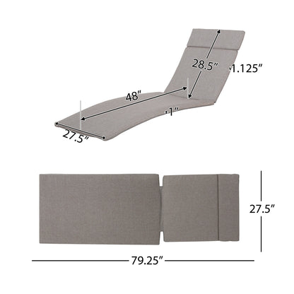 Ensemble de coussins d'extérieur Salem pour chaise longue - Coussins uniquement (lot de 2) par Christopher Knight Home - 79,25 L x 27,50 l x 1,50 H