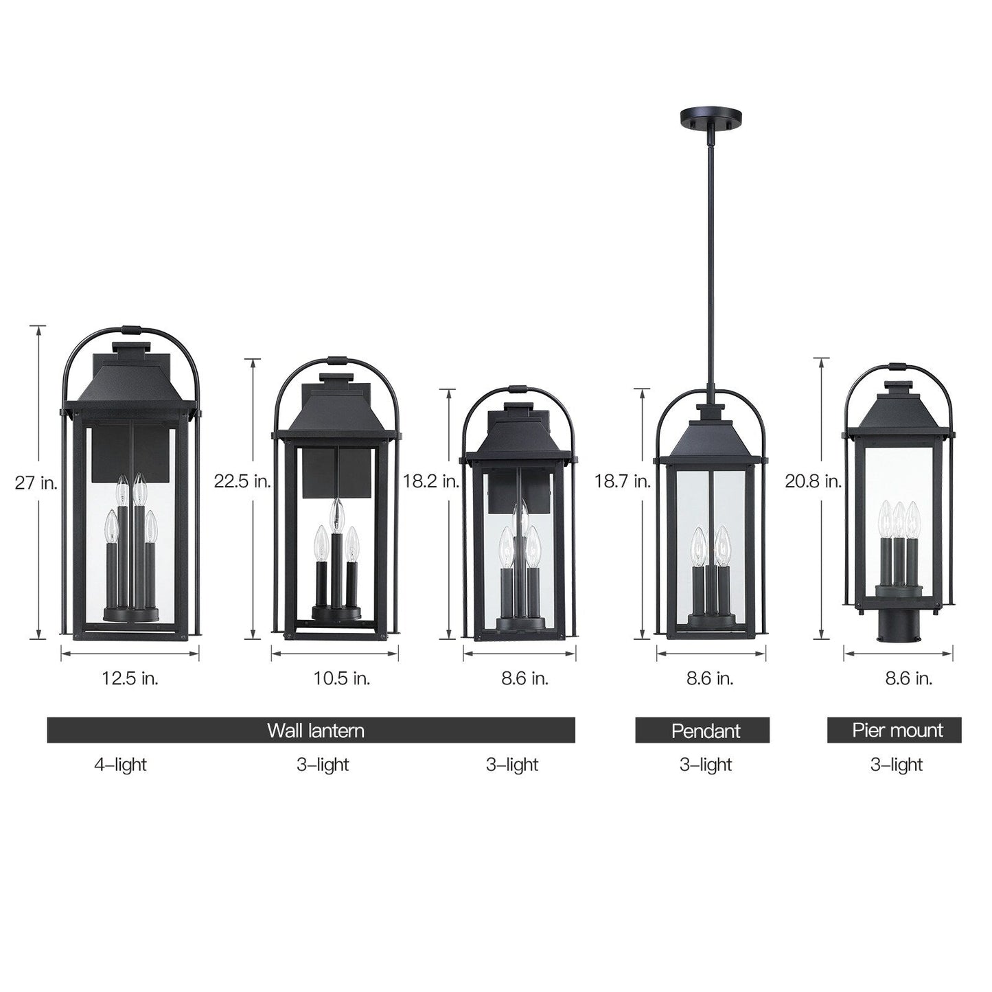 Applique murale d'extérieur Brits Black