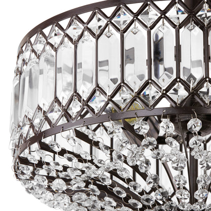 Luminaire semi-encastré en verre à plusieurs niveaux Silver Orchid Furey, bronze/or - 14,75 L x 14,75 l x 15,25 H