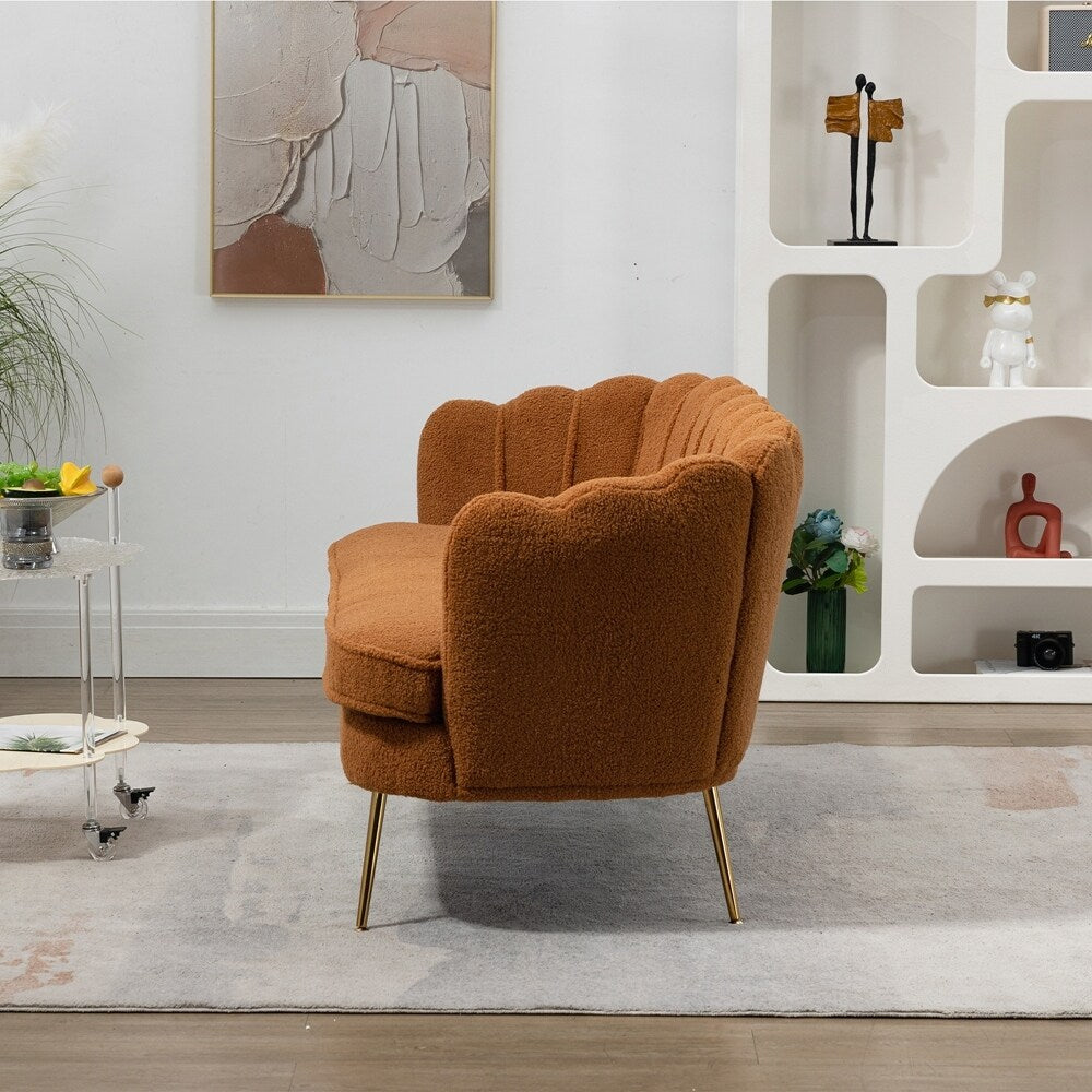 Petit canapé deux places Mini Room avec pieds en métal doré - 2 places