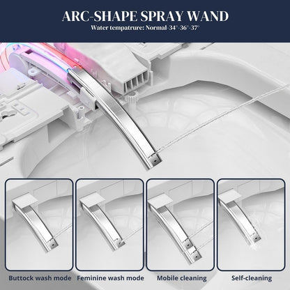 Toilettes intelligentes, bidet monobloc pour salle de bain, toilettes allongées modernes avec eau chaude, double chasse d'eau automatique, fonctionnement par capteur de pied