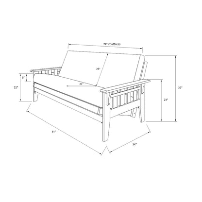Ensemble futon rustique Somette Tucson pleine grandeur en noyer avec matelas