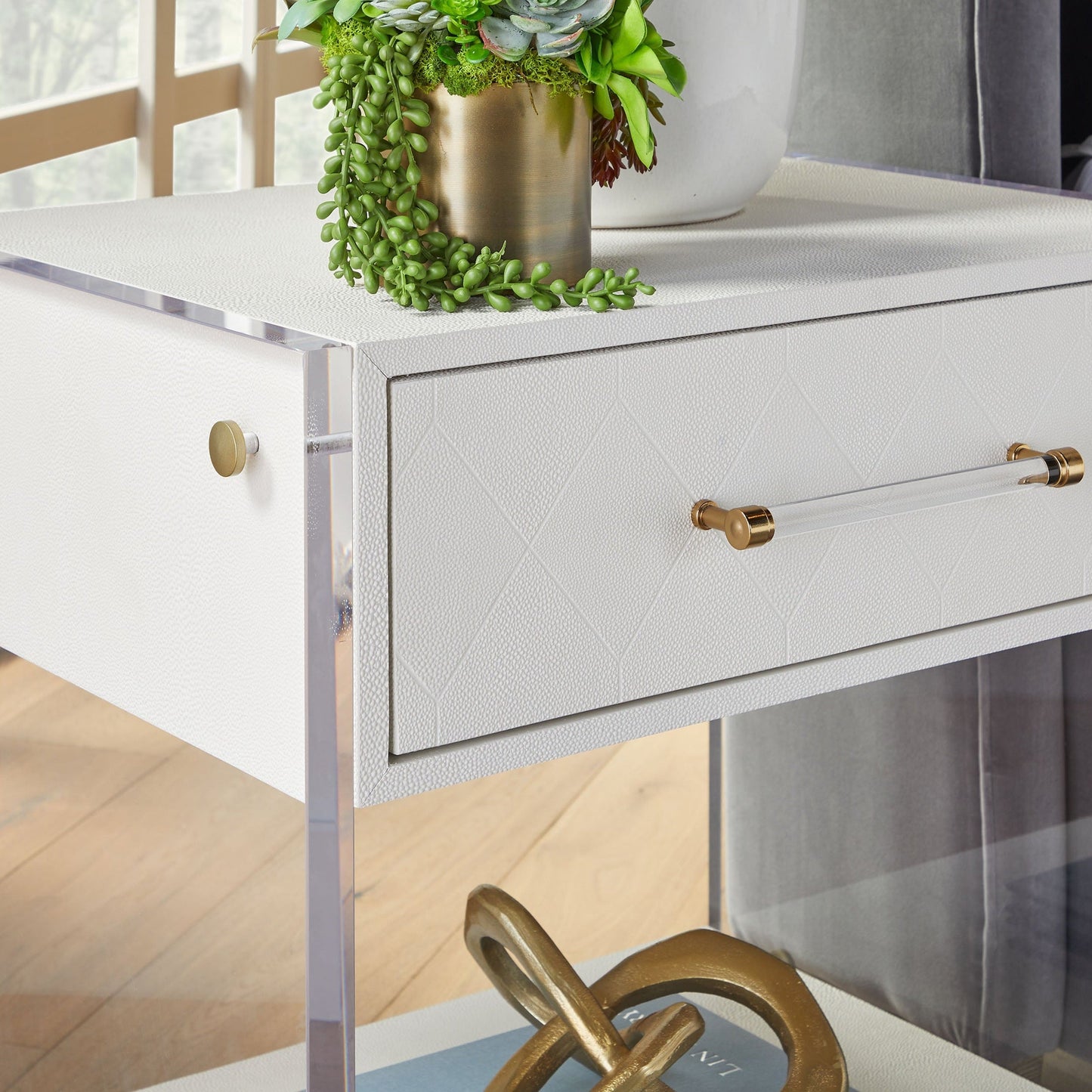 Table de chevet 1 tiroir Sonia Shagreen