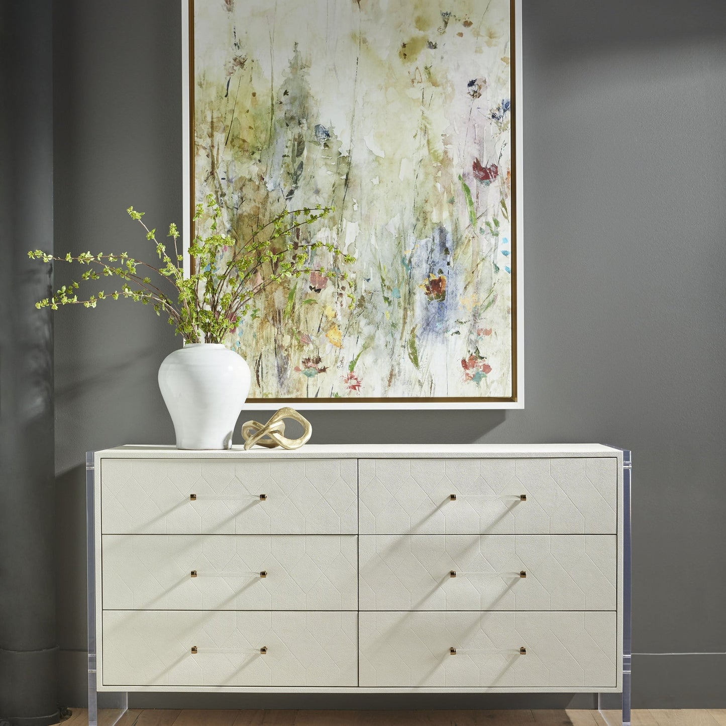 Commode double 6 tiroirs Sonia Shagreen