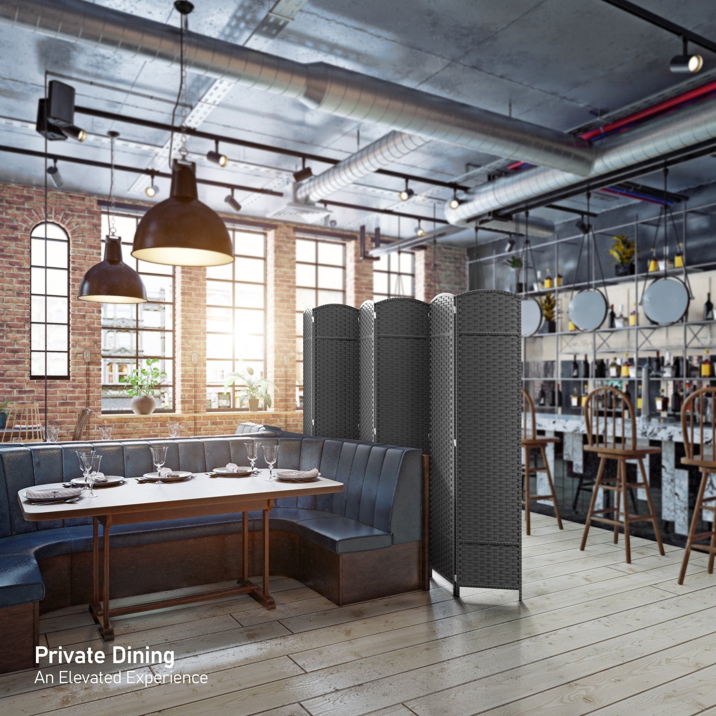 Séparateur de pièce Sorbus à 6 panneaux, cloison de séparation extra large et pliable, tissé à la main, à double charnière, en maille - 1,8 m