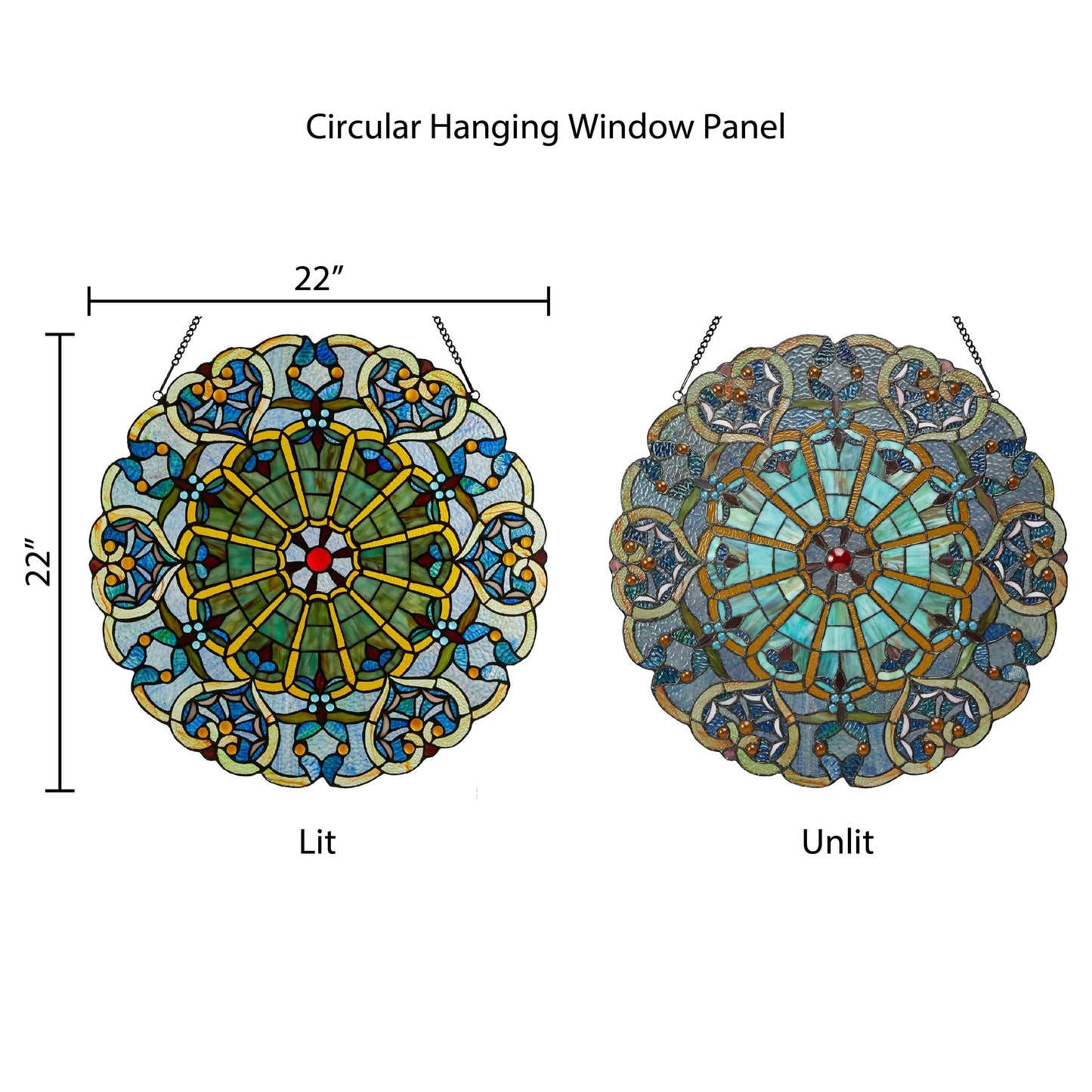 Panneau de vitrail victorien 22 H par River of Goods