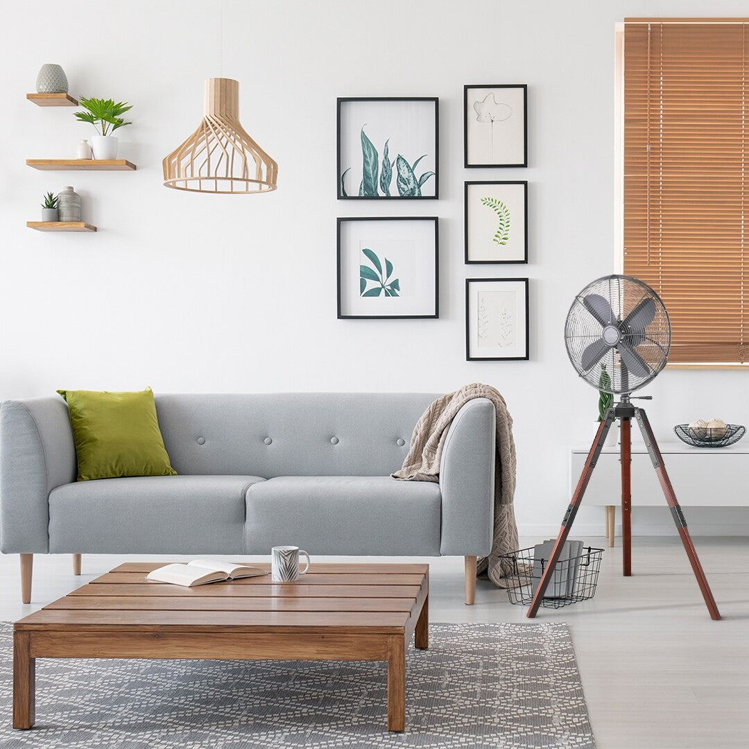 Ventilateur sur pied Star Fans Star Tripod 16 pouces avec pieds en bois
