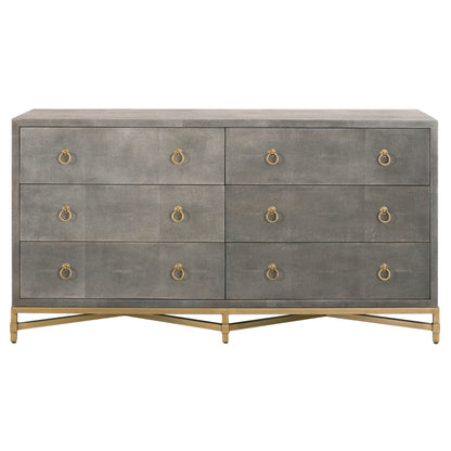 Commode double à 6 tiroirs Strand Shagreen