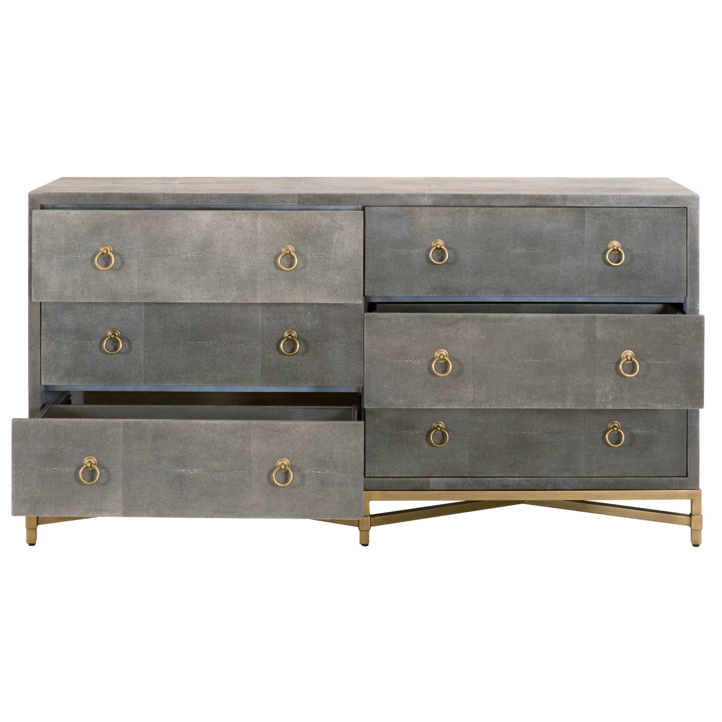 Commode double à 6 tiroirs Strand Shagreen