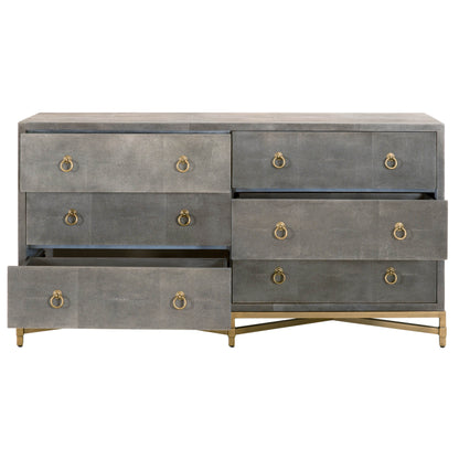 Commode double à 6 tiroirs Strand Shagreen