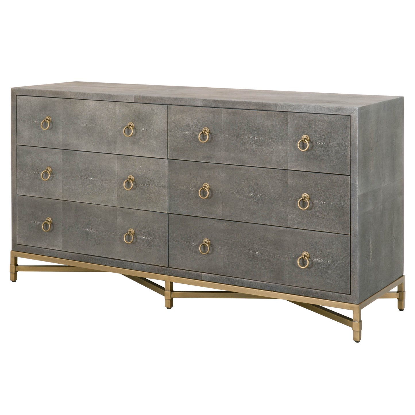 Commode double à 6 tiroirs Strand Shagreen