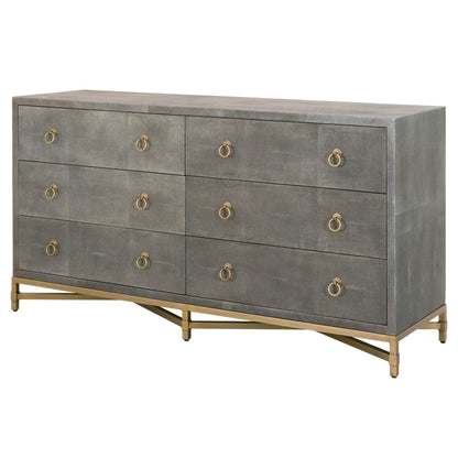 Commode double à 6 tiroirs Strand Shagreen