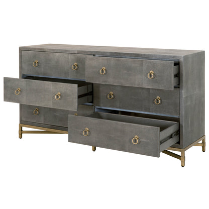 Commode double à 6 tiroirs Strand Shagreen