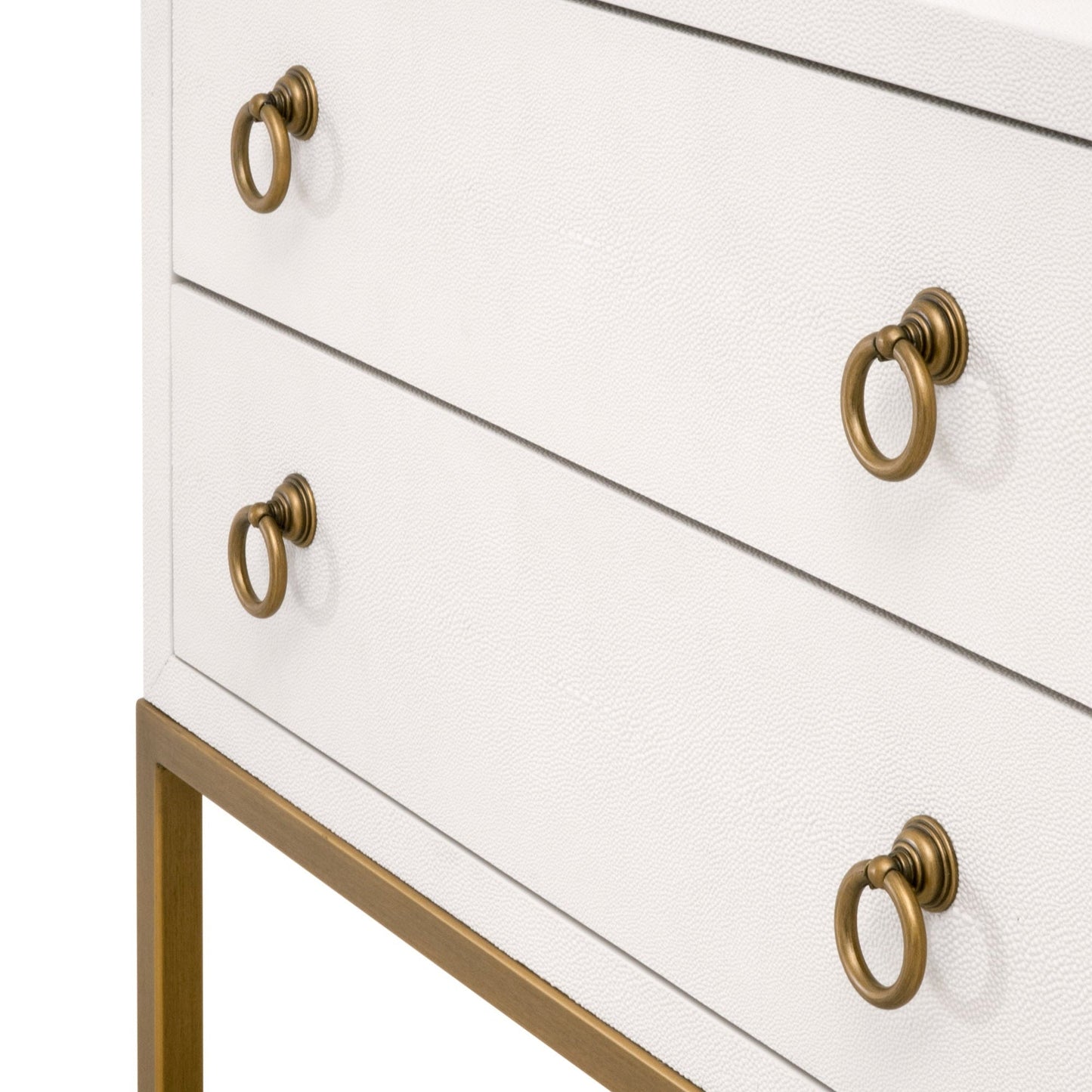 Table de chevet à 2 tiroirs Strand Shagreen