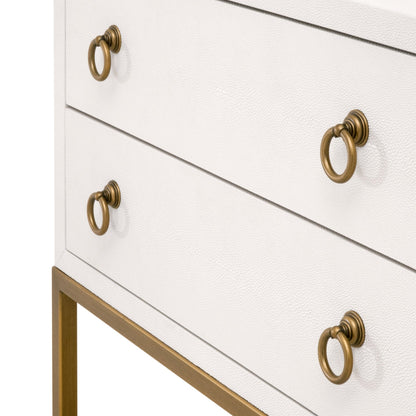 Table de chevet à 2 tiroirs Strand Shagreen