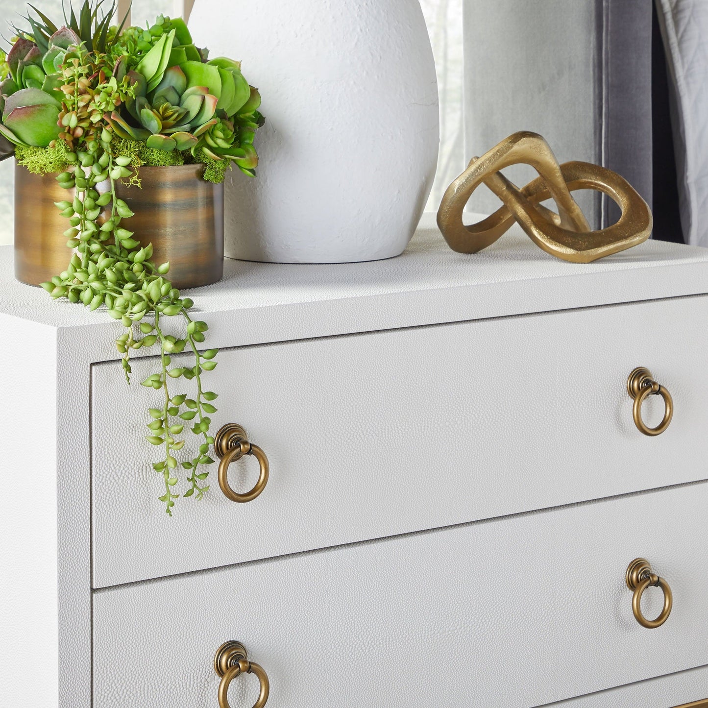 Table de chevet à 2 tiroirs Strand Shagreen