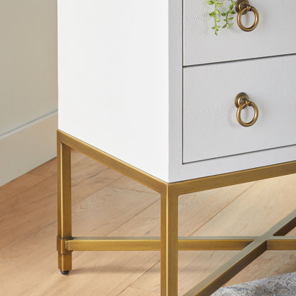 Table de chevet à 2 tiroirs Strand Shagreen