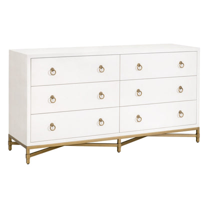 Commode double à 6 tiroirs Strand Shagreen