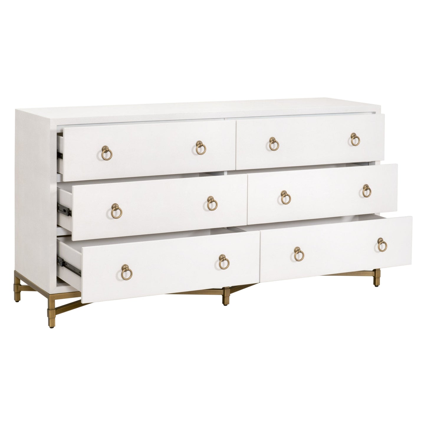 Commode double à 6 tiroirs Strand Shagreen
