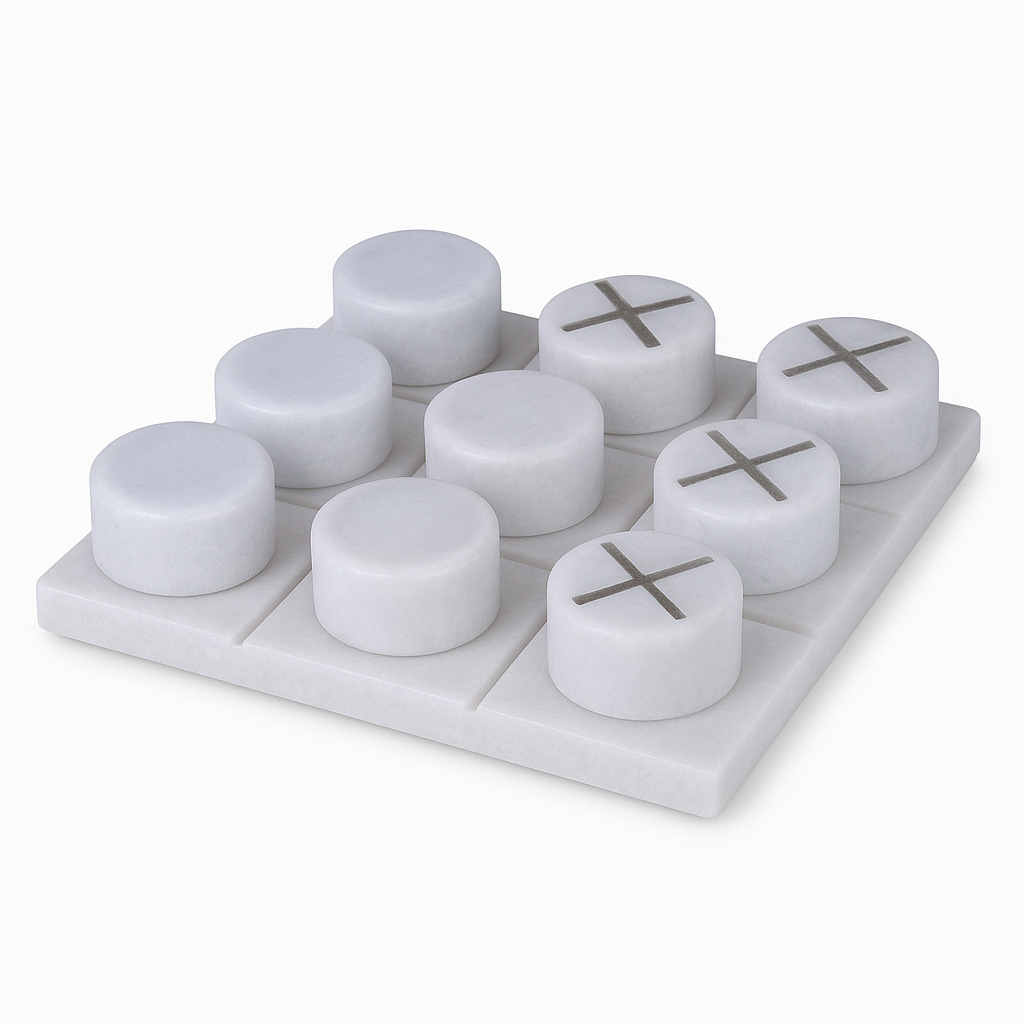 Tic Tac Toe du dimanche – Marbre blanc et or