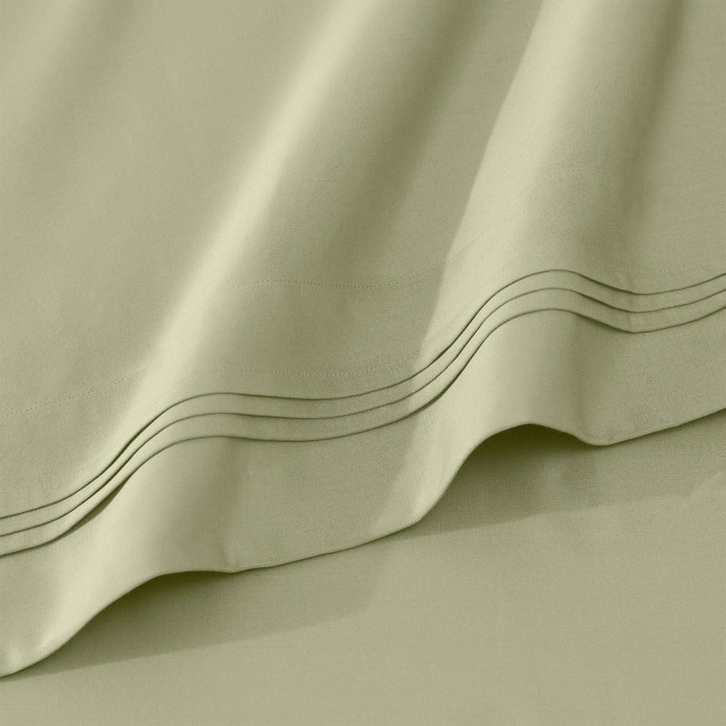 Parure de draps en coton égyptien de qualité supérieure 1000 fils au pouce carré, à poches profondes et à motif uni