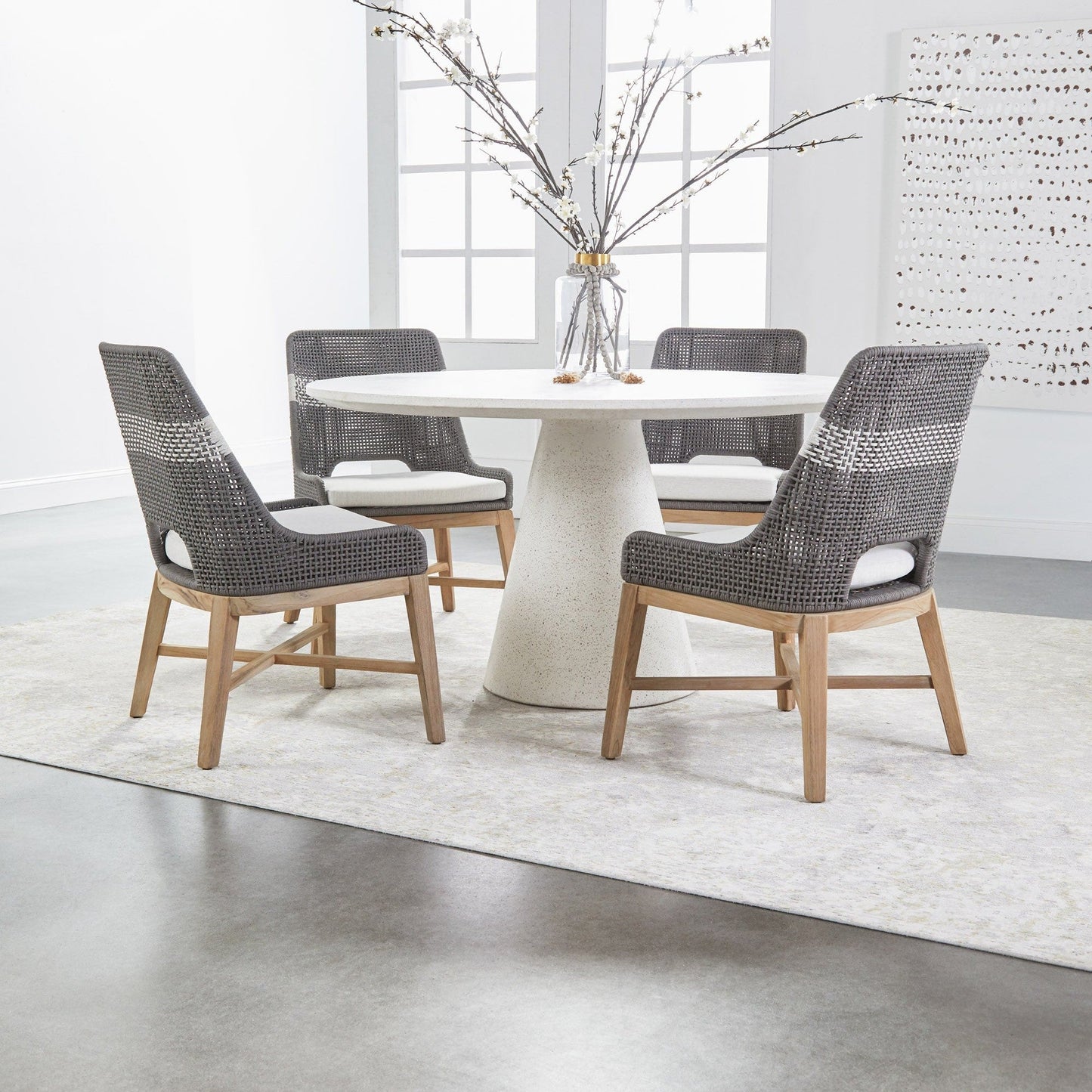 Chaise de salle à manger en tapisserie, lot de 2