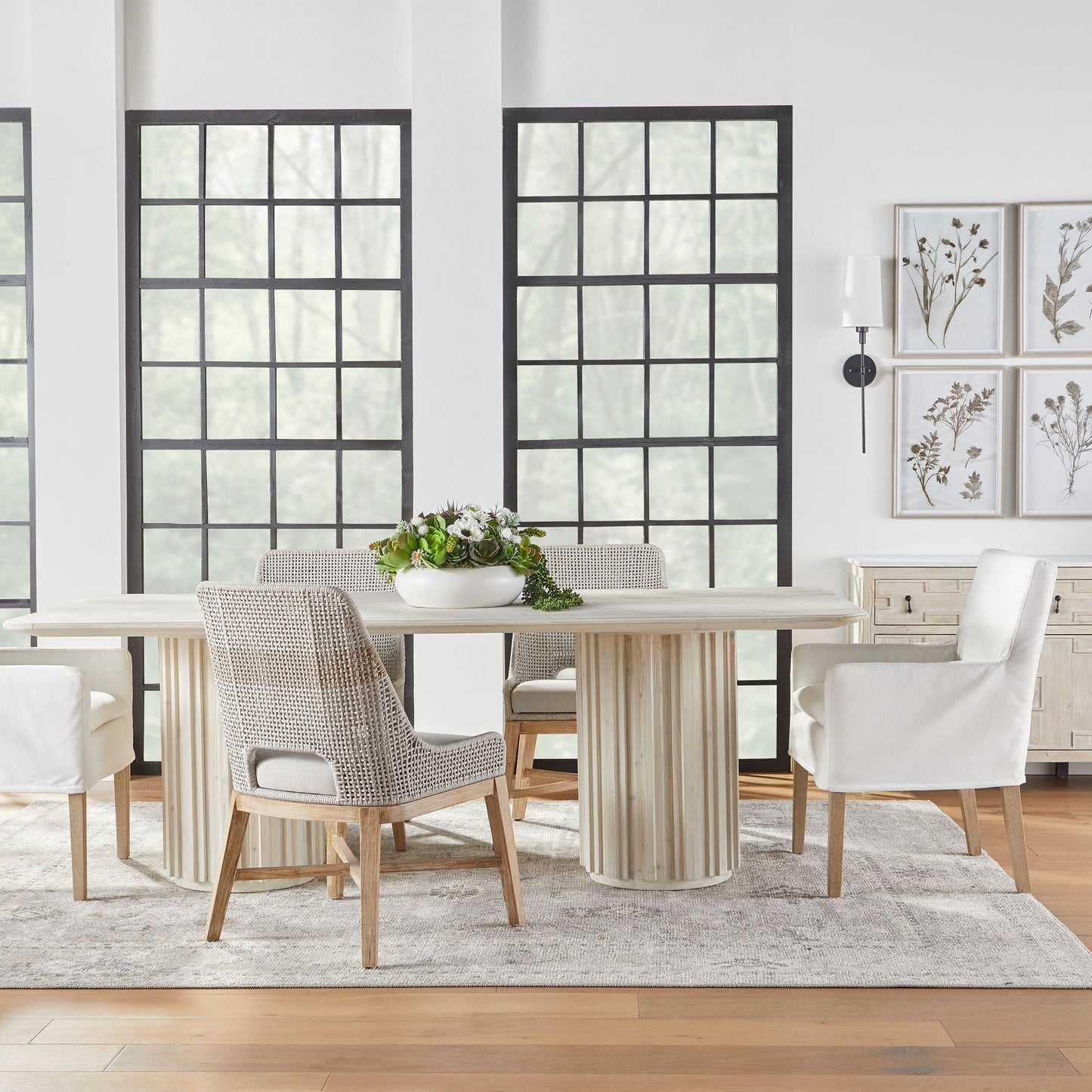 Chaise de salle à manger en tapisserie, lot de 2