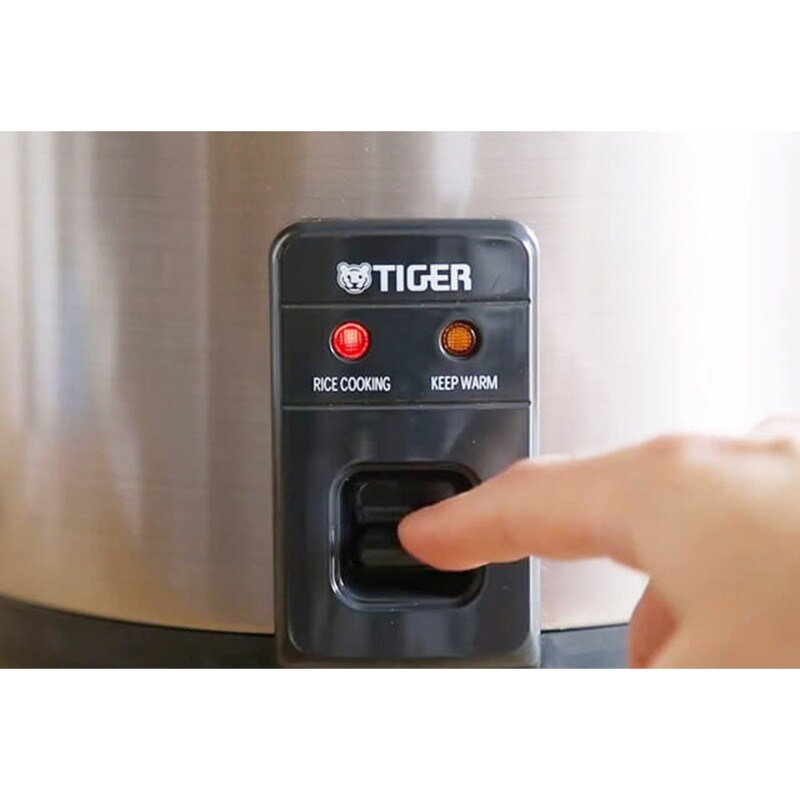 Cuiseur à riz et chauffe-plat Tiger JNP-S55U-HU 3 tasses, acier inoxydable gris
