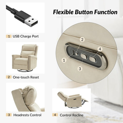 Ensemble de 2 fauteuils inclinables électriques pivotants et à bascule traditionnels Tobias par HULALA HOME