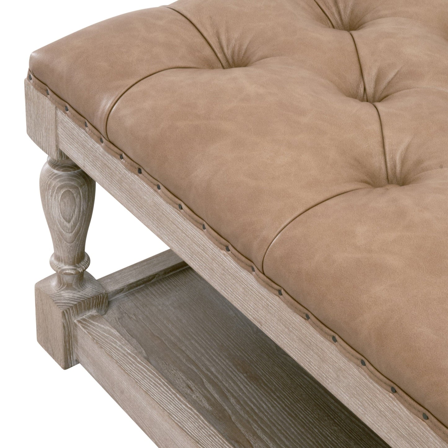 Table basse rectangulaire capitonnée et rembourrée Townsend