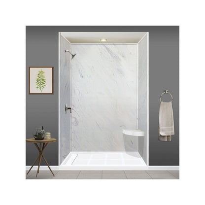 Siège de douche d'angle mural en surface solide Transolid Studio 14 po x 14 po - 14,5 x 14,25 x 3