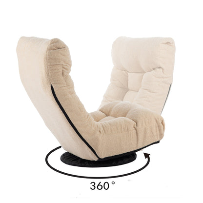 Ensemble de fauteuil inclinable rembourré sans accoudoirs avec pouf et appui-tête réglable
