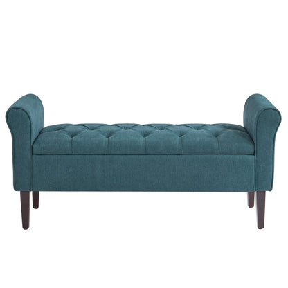 Banc de rangement rembourré, banc d'entrée avec dessus rabattable touffeté, 50,4 pouces