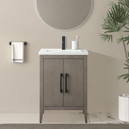 Meuble-lavabo simple Vanity Art 20, 24 ou 30 avec dessus en céramique