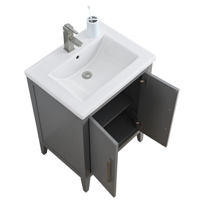 Meuble-lavabo simple Vanity Art 20, 24 ou 30 avec dessus en céramique