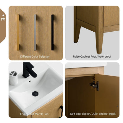 Meuble-lavabo simple Vanity Art 20, 24 ou 30 avec dessus en céramique