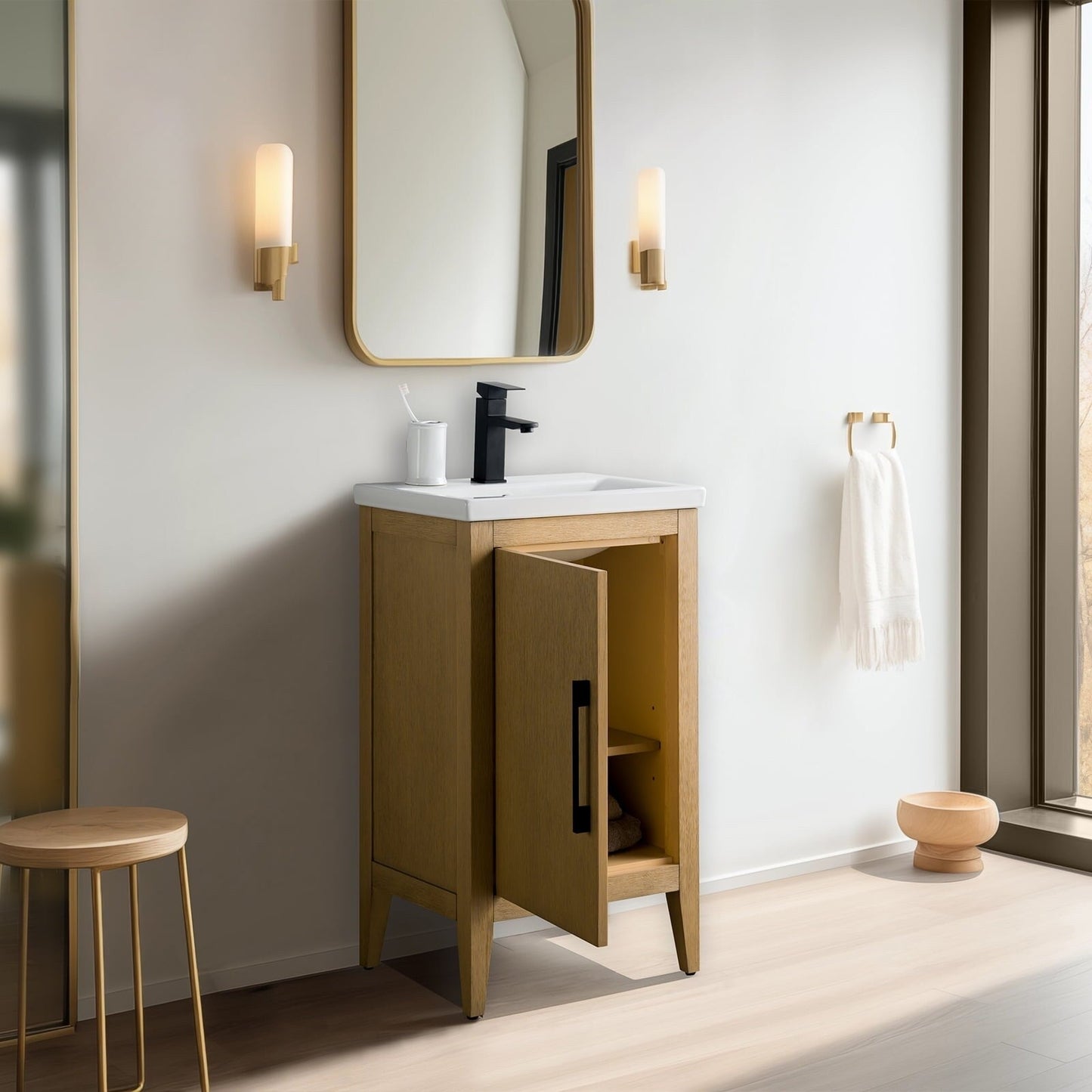 Meuble-lavabo simple Vanity Art 20, 24 ou 30 avec dessus en céramique