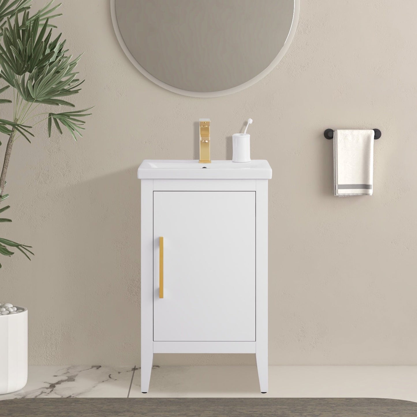 Meuble-lavabo simple Vanity Art 20, 24 ou 30 avec dessus en céramique