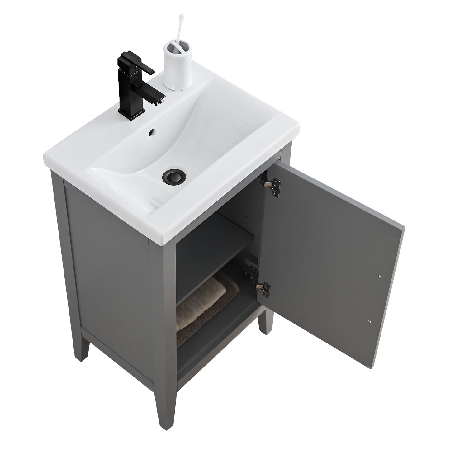 Meuble-lavabo simple Vanity Art 20, 24 ou 30 avec dessus en céramique