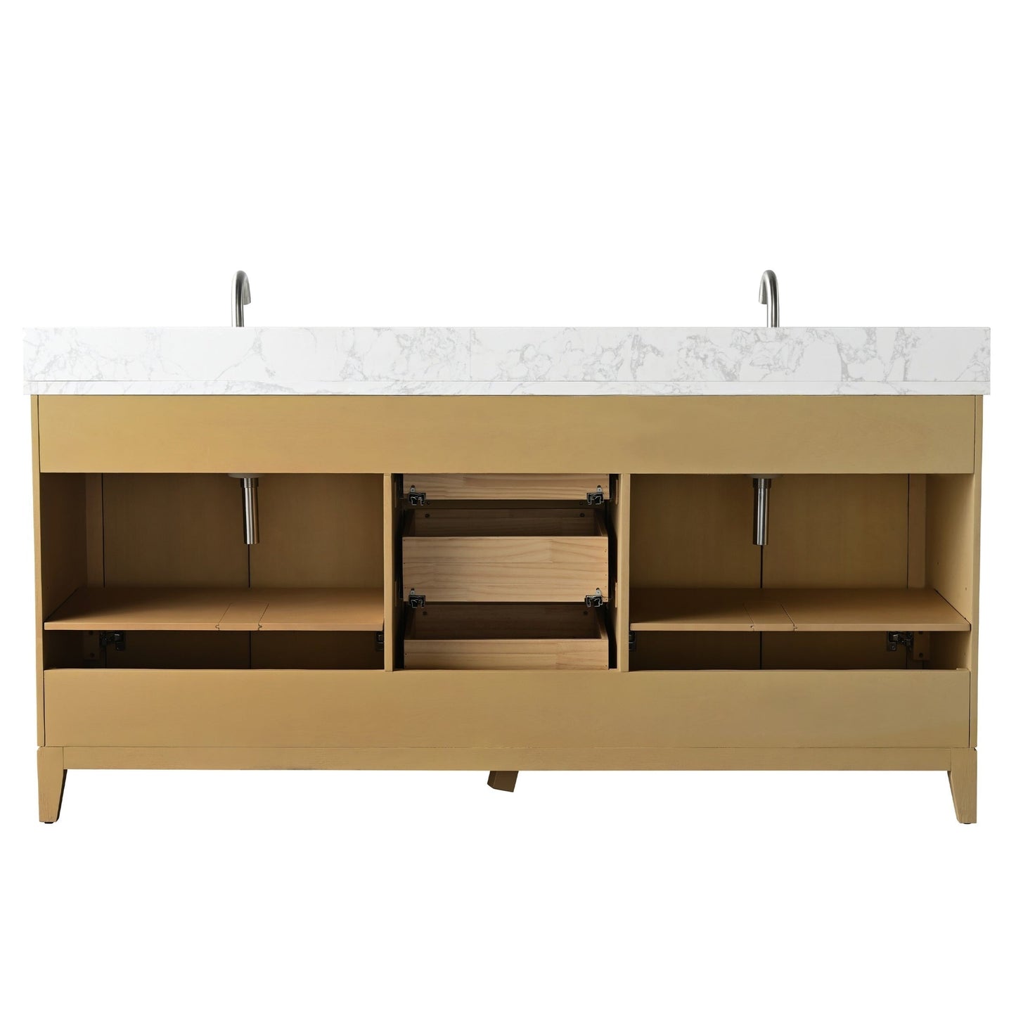 Meuble-lavabo de salle de bain Vanity Art avec lavabo en céramique et plateau en marbre reconstitué