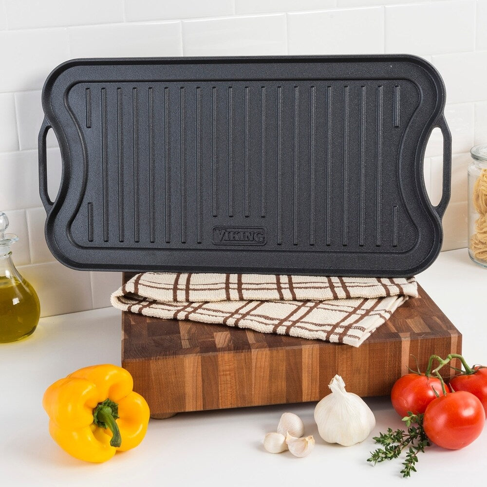 Poêle à griller/plancha réversible Viking Cast Iron 20 (pré-assaisonnée)