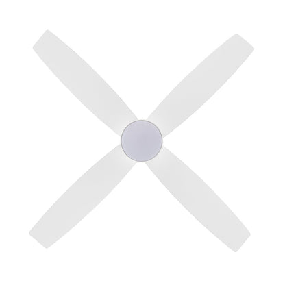 Ventilateur de plafond encastré WINGBO 44/52 pouces avec éclairage et télécommande, 4 pales réversibles