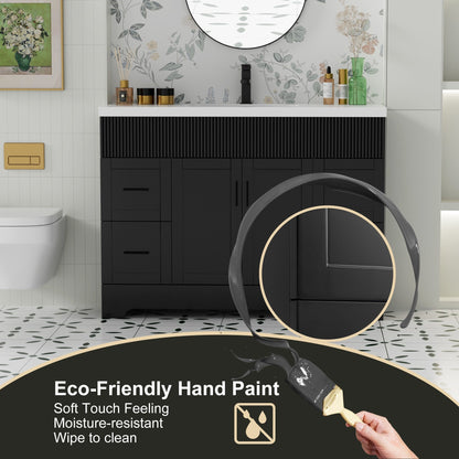 Ensemble de meuble-lavabo Wavy Line 30/36/48 avec lavabo et robinet