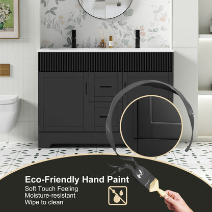 Ensemble de meuble-lavabo Wavy Line 30/36/48 avec lavabo et robinet