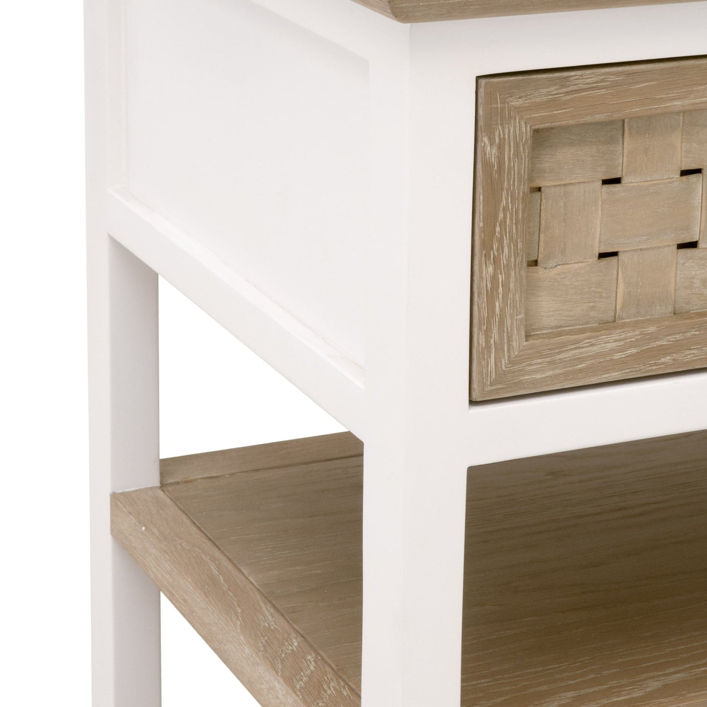 Table d'appoint à 1 tiroir en tissage